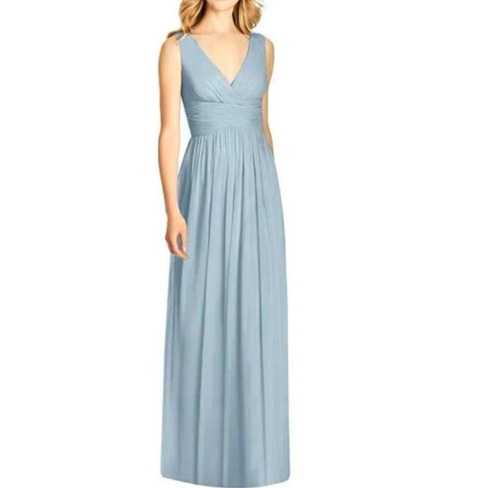 JENNY PACKHAM Cloudy Blue Chiffon Maxi Formal Bridesmaid Dress JP1004 - Sz 14